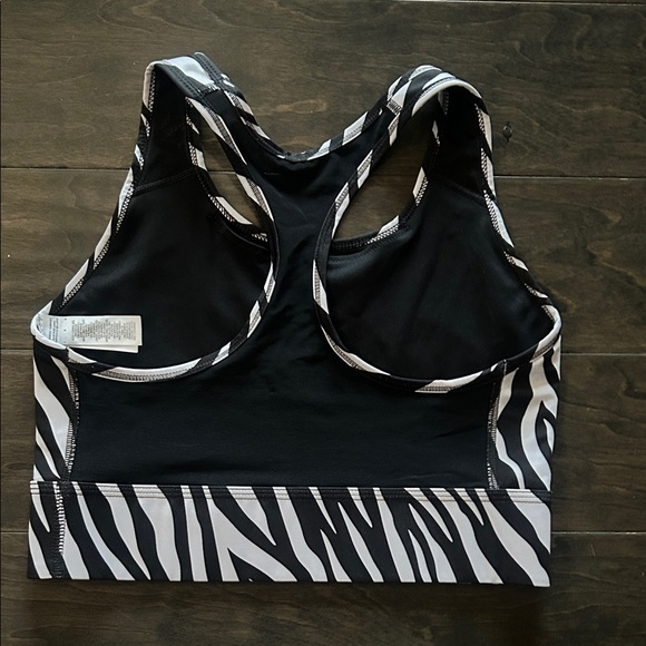 Nike Black and White Zebra Print Sports Bra - Picture 3 of 3